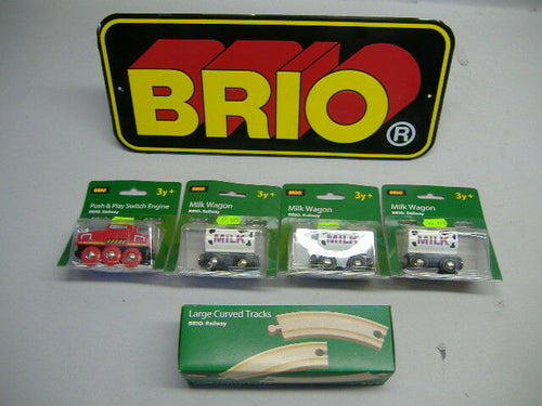 BRIO Rangierlok mit Entkopplungsautomatik und 3 Anhängern & Schienen NEU & OVP