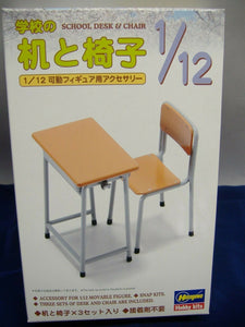 Hasegawa Hobby kits 62001 School desk & Chair 1:12 Neu & Ovp