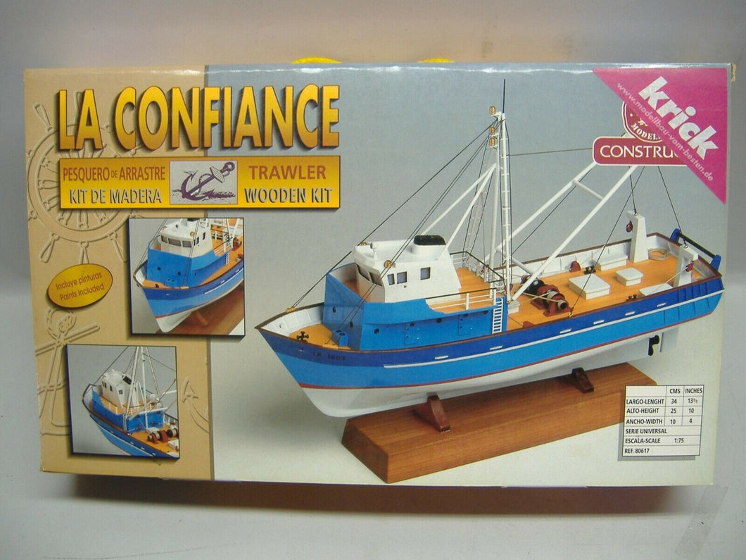 krick 80617 La Confiance Holzbaukasten - Schiff/ Kit de Madeira 1:75 Neu & OVP