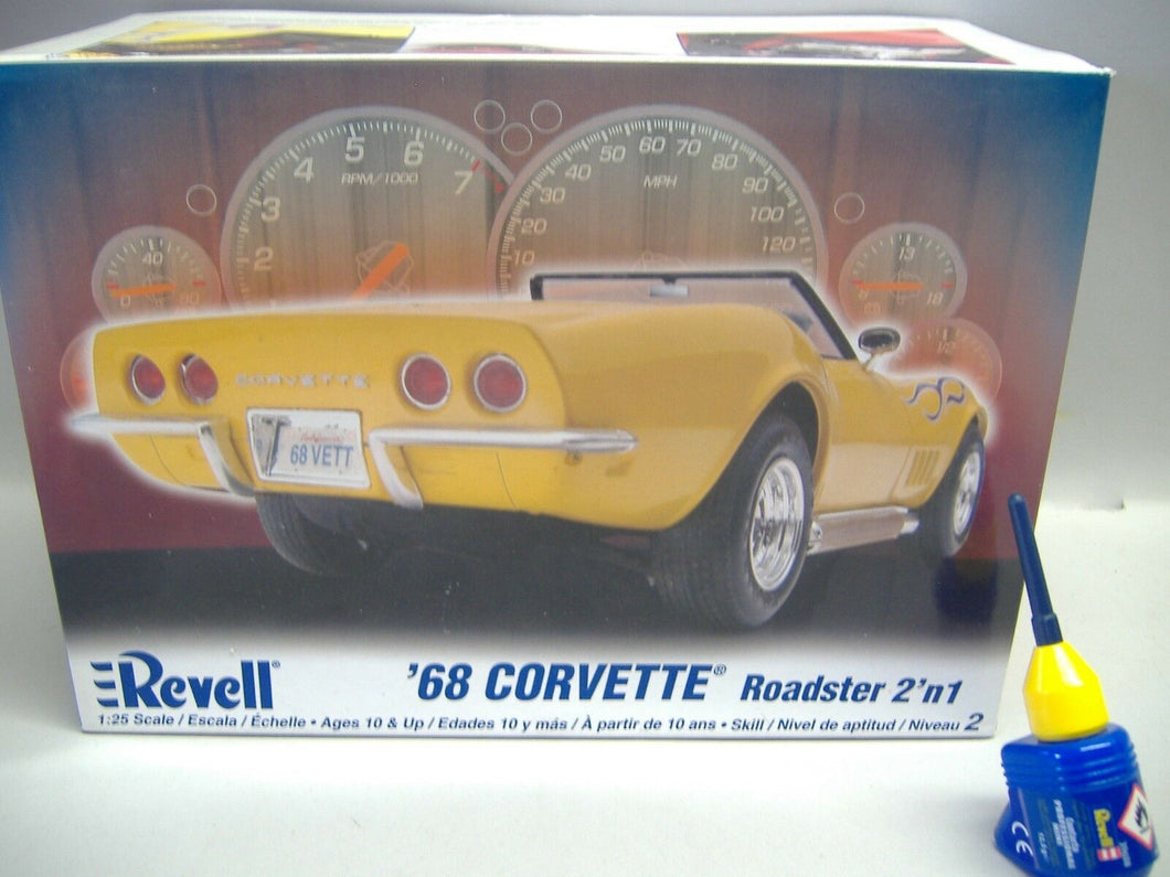 Revell/Monogram 85-2544 1:25 `68 CORVETTE Roadster 2´n1 Niveau 2  NEU & OVP