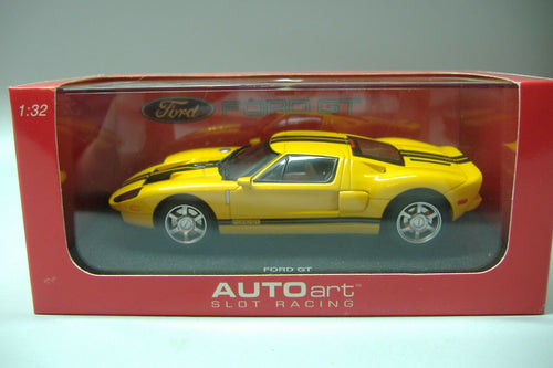 AutoArt 13082 analoges Rennbahnauto Slotcar Ford  GT gelb 1:32 NEU & OVP