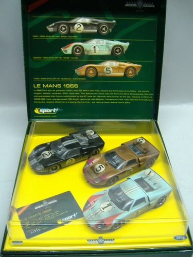 SCALEXTRIC sport C2529A 2003 LE MANS 1966 3 Slotcars Ford GT 40 NEU & OVP