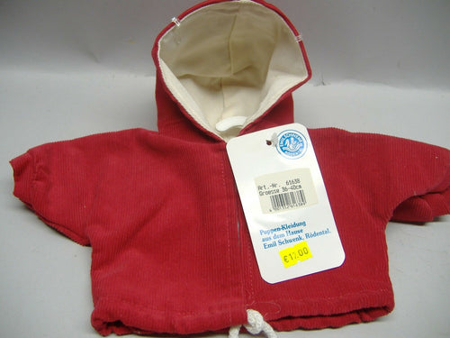 Emil Schwenk Rödental Puppenkleidung / Cordjacke rot Gr. 36-40cm NEU & OVP