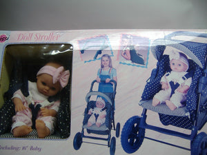 LISSI  Doll Stroller Kinderwagen/Buggy 16" mit Baby Doll NEU & OVP