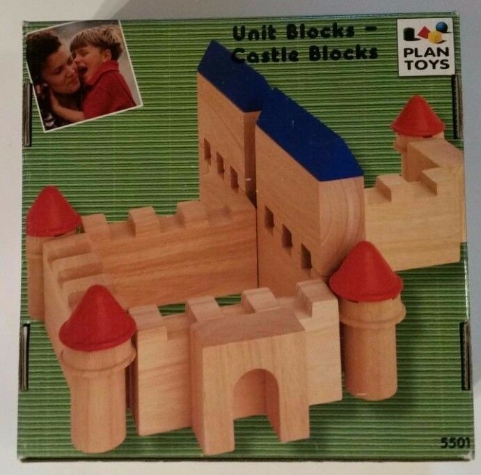 Plan Toys 5501 Castle Blocks qualitativ hochwertig aus Holz NEU & OVP
