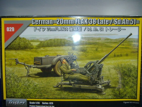 Tristar 35029 German 20mm FLAK 38 Late / Sd.Ah.51 1:35 Neu & Ovp