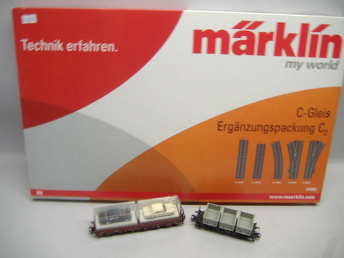 Märklin  Schienenausbauset 24902 mit 2 Güterwägen H0 NEU & OVP