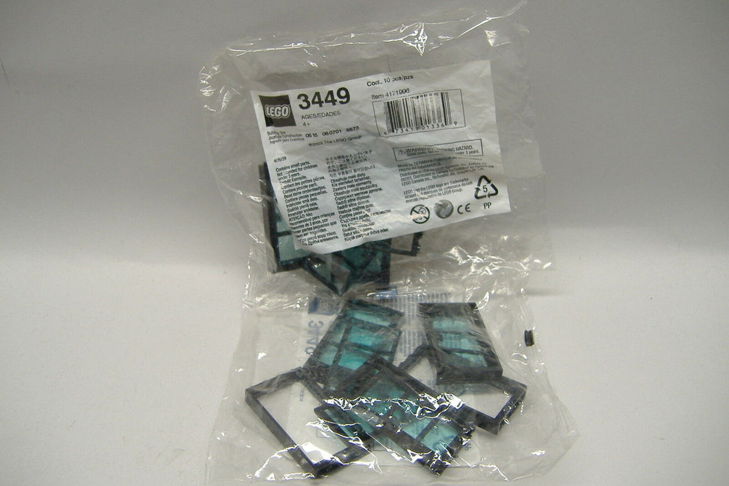 Lego 3449 Bausteine 5 Türen mit Rahmen und blauen Scheiben Neu &  OVP